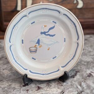 Newcor Stoneware Countryside Goose plates, set of 2 | Country Goose cottage core